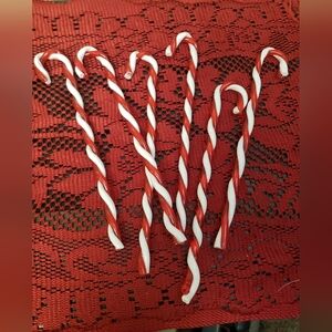 Silvestri Red and White Candy Cane Twisted Acrylic Decor Set X6